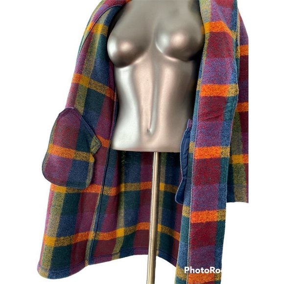 *SOLD* Rachel Zoe Women’s Plaid Coat Multicolor Size Small NWT. Wool long winter - Picture 2 of 7